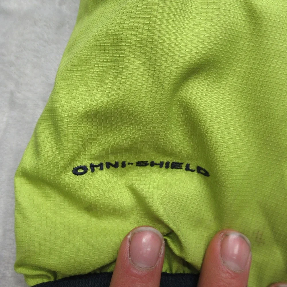 Columbia Jacket Youth Large Green Reversible Rain Wind FullZip Insulated Puffer